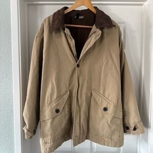 SOLD Barn style Beige Jacket with Brown Collar